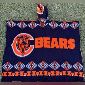 Chicago Bears alpaca poncho,unisex, one size, handcrafted in Ecuador